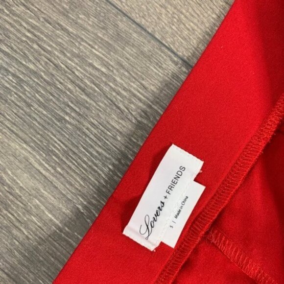 Revolve Lovers and Friends Lee Crop Pants Flare Wide Leg High Waist Red Small - Picture 9 of 13